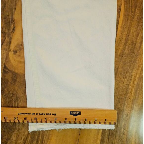 Abercrombie&Fitch NWT 36/22R White 90's Straight Ultra High Rise DistressedPants - Picture 12 of 13
